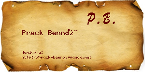 Prack Bennó névjegykártya